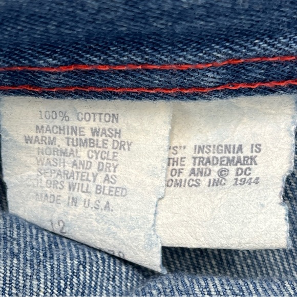 Luv It 1978 Superman Kids Jeans Size 12 Slim Vintage Unisex Embroidered DC Heros - Picture 14 of 16